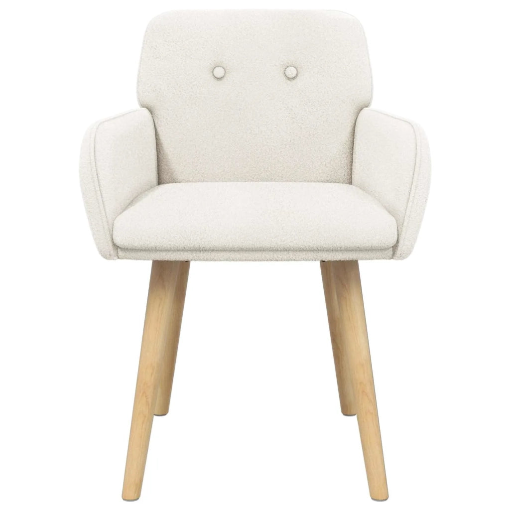 Sedie da pranzo 2 pz Bouclé Crema 59 x 57 x 85 cm 42034325