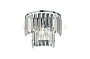 APPLIQUE CASTLE SILVER 3 LUCI ATTACCO G9 25,5X22CM IN CRISTALLO