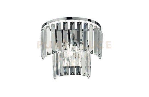 APPLIQUE CASTLE SILVER 3 LUCI ATTACCO G9 25,5X22CM IN CRISTALLO