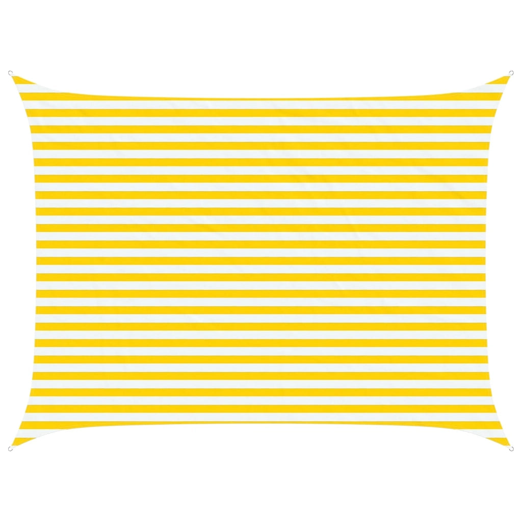 Vela da ombra solare Giallo e Bianco 4 × 3 m