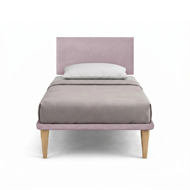 Letto imbottito Piazza e mezzo 120x190 cm Flat - Con rete,Glicine,Microfibra