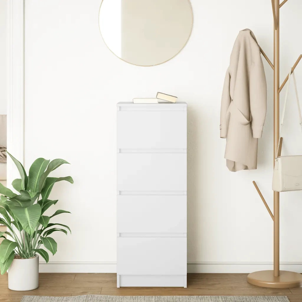 Credenza Bianca 37,5x35x99 cm in Legno Multistrato 861697