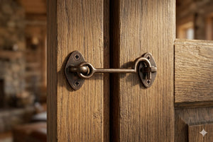 Gancio Fermapersiane Snodato con Incontro Ottone Bronzato 60 mm 5 pezzi