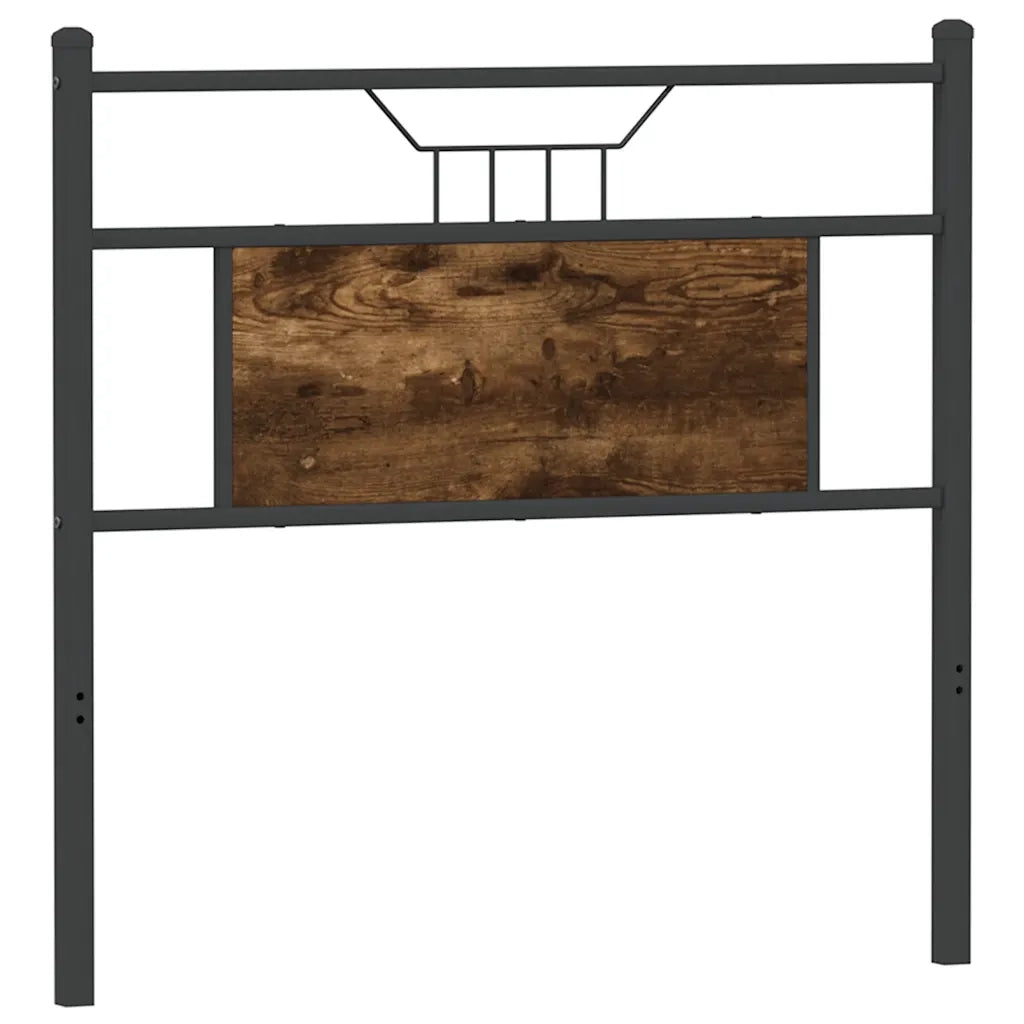 Testiera-Testata-Testiera Decorativa Rovere Fumo 75 cm in Legno Multistrato e Acciaio