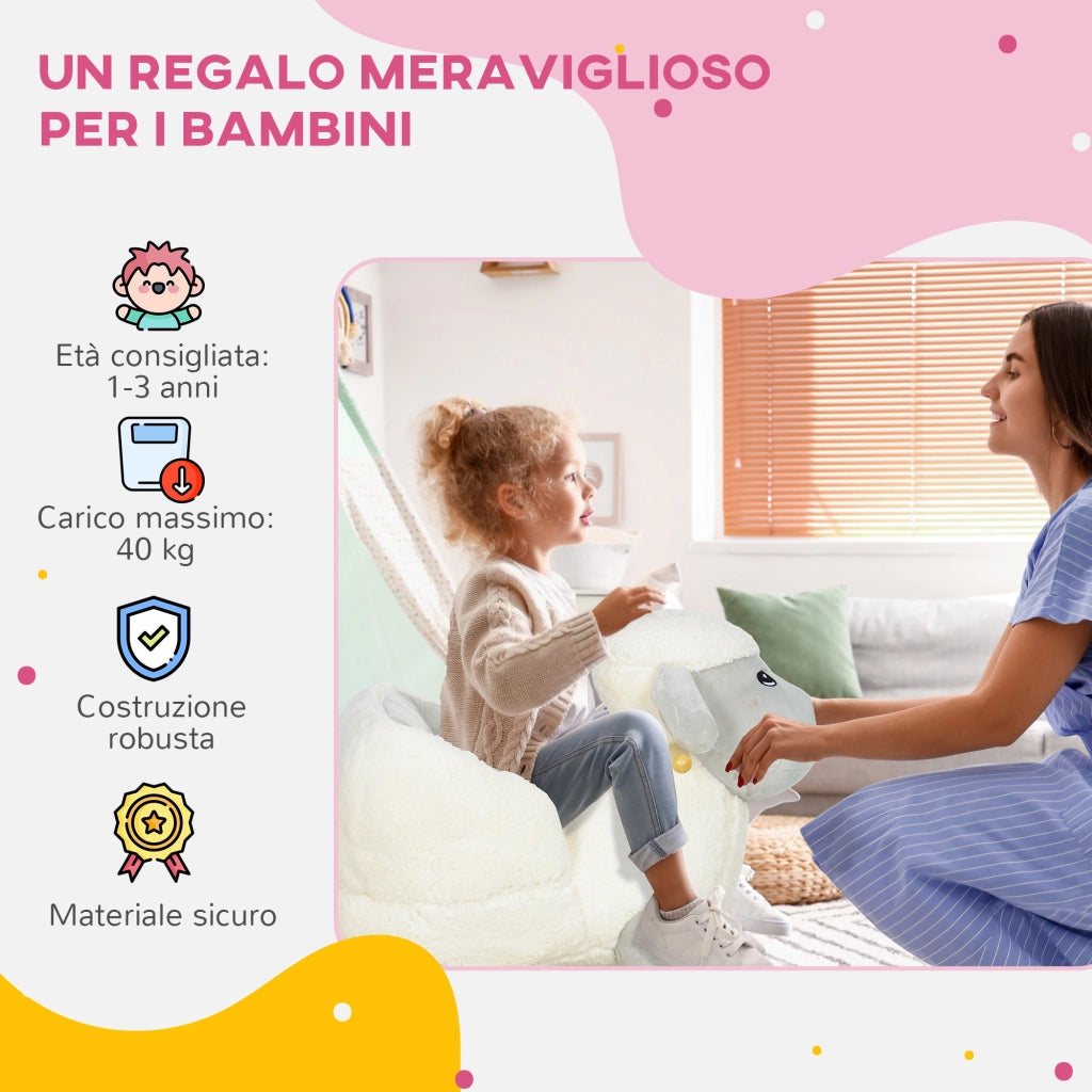 Cavallo a Dondolo Bambini Grigio con Suoni ¨C zephmum ¨C 18-36 Mesi