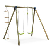 Area giochi altalene, scala di corda, verde