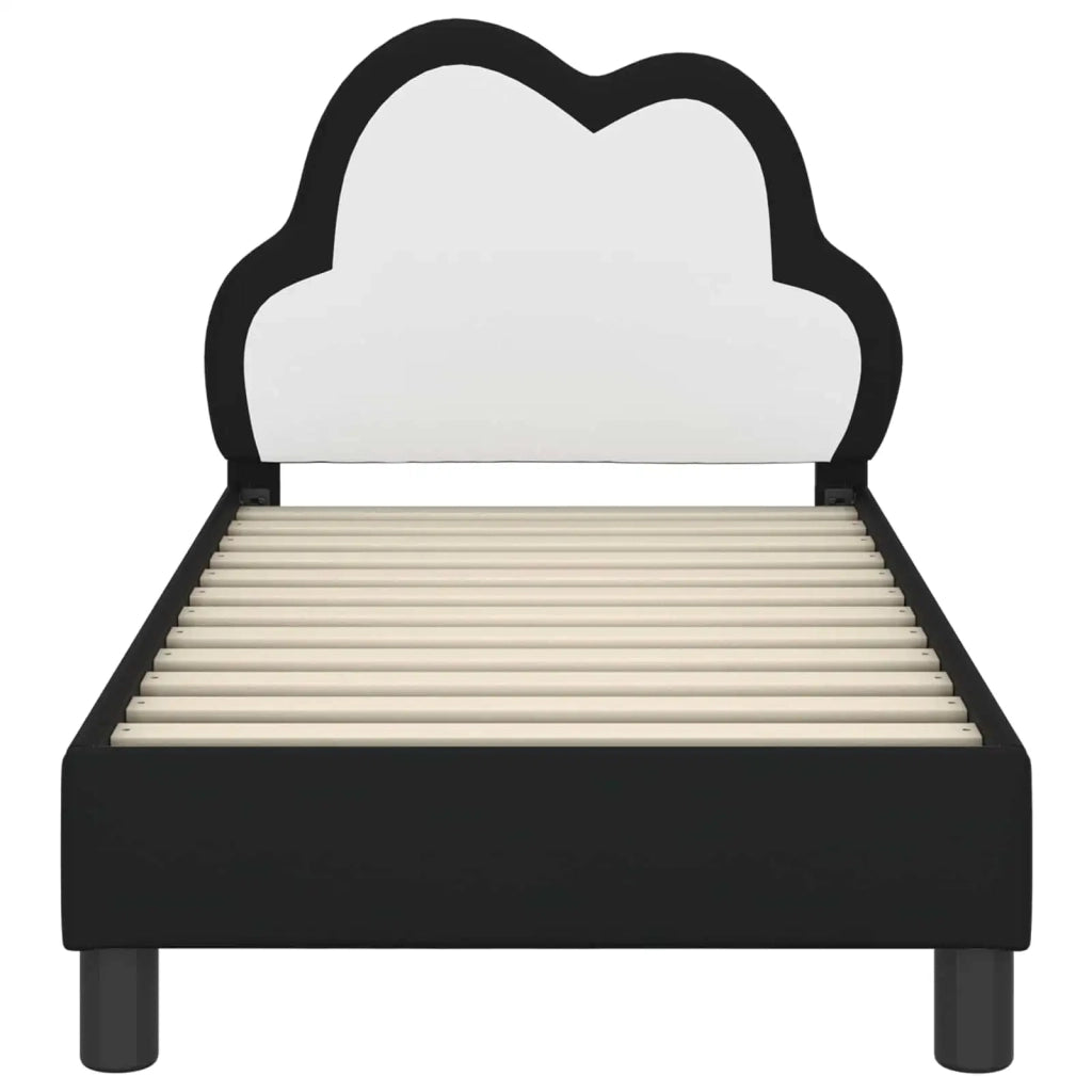 Struttura letto per bambini con testata-Giroletto per bambini Nero 70 x 140 cm PU