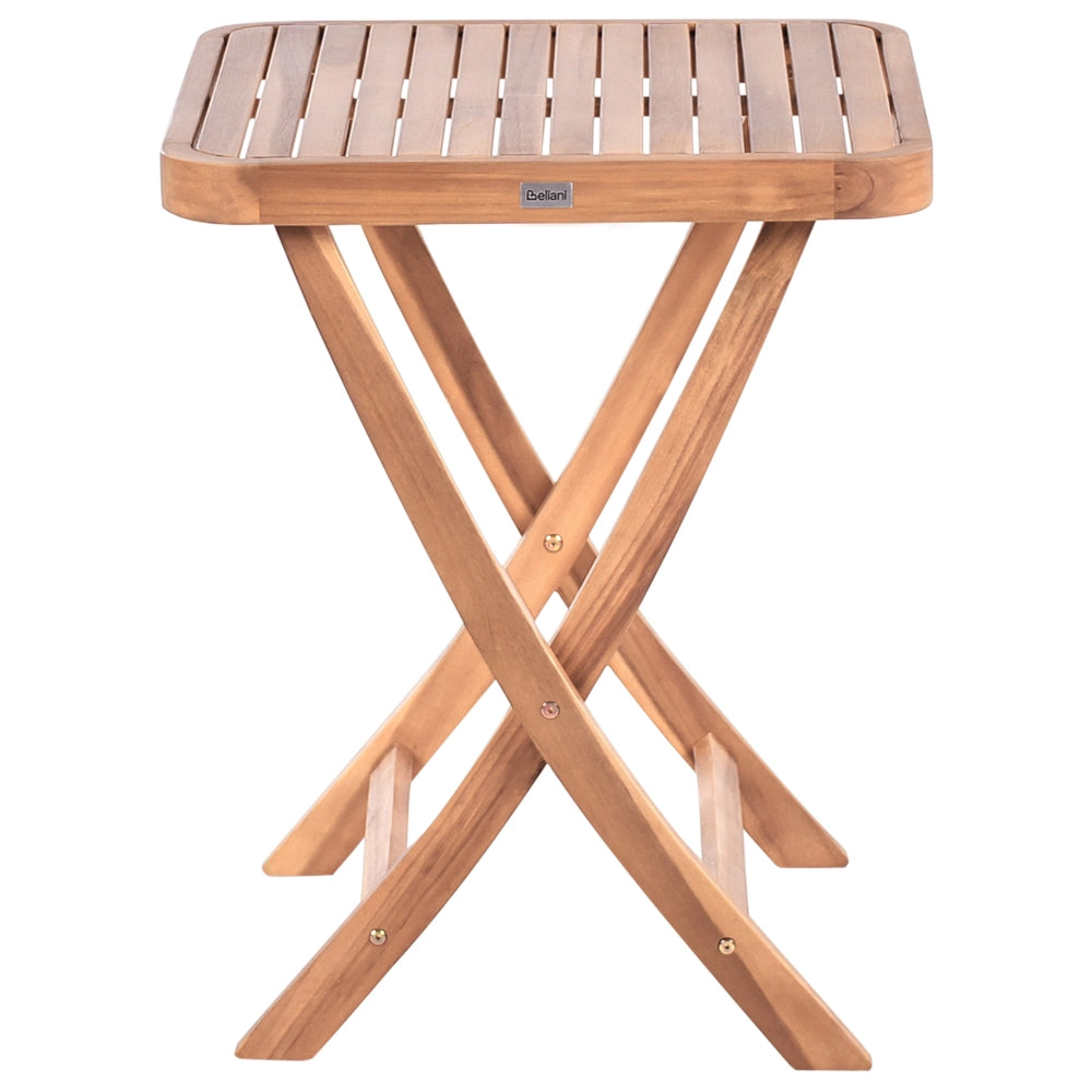 Set da balcone 3 pezzi marrone in legno di acacia massiccio certificato 2 sedie e tavolo da tè pieghevole a doghe