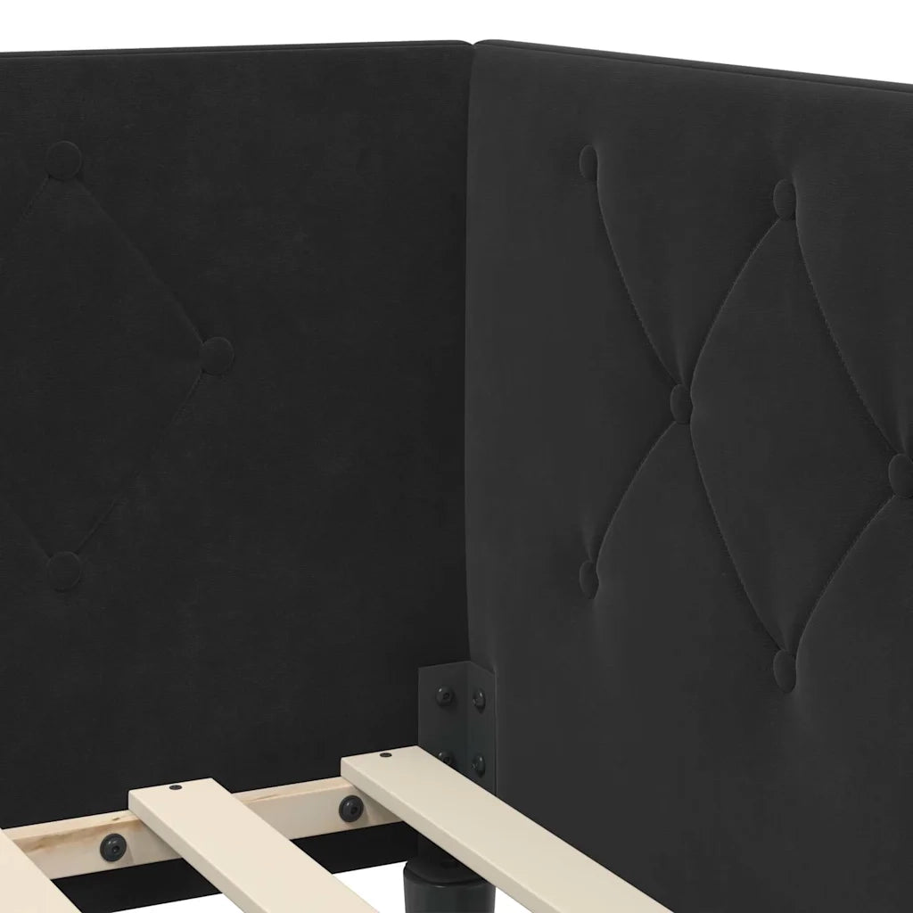 Cornice del letto ad angolo Nero 80 x 200 cm Velluto 42016591