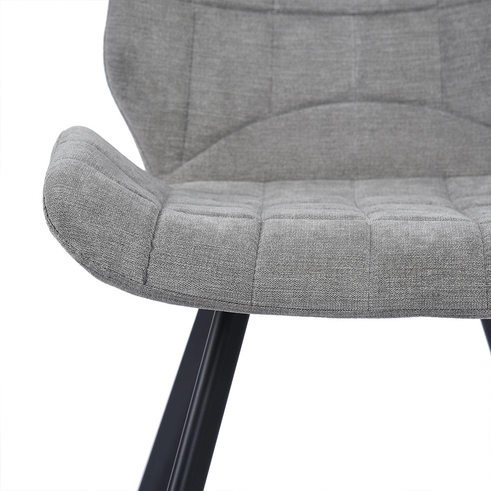 Set 2 Sedie per Sala da Pranzo Tessuto Seduta Ergonomica Colore Grigio