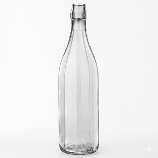 Bottiglia Vetro Costolata Trasparente 1 lt 20 pezzi