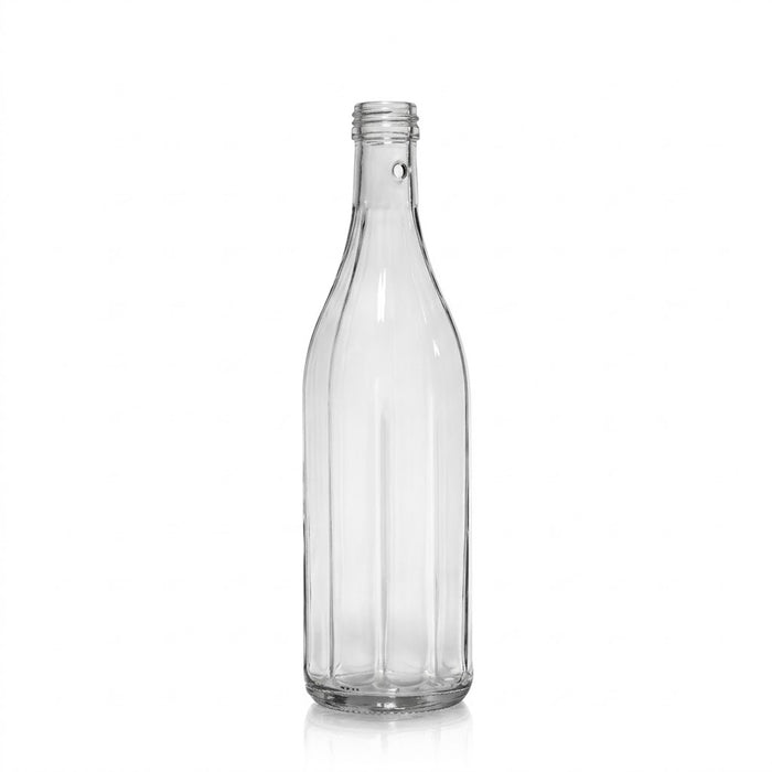 Bottiglia Vetro Costolata Trasparente 1 lt 20 pezzi