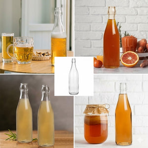 Bottiglia Vetro Costolata Trasparente 1 lt 20 pezzi