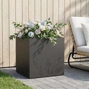 Vaso da giardino Nero 50 x 50 x 49 cm Acciaio laminato a freddo 8005792