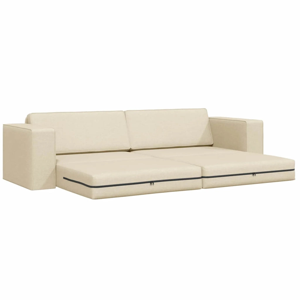 Divano letto | Sof¨¤ letto | Letto singolo Crema 245 x 78 x 77 cm Tessuto