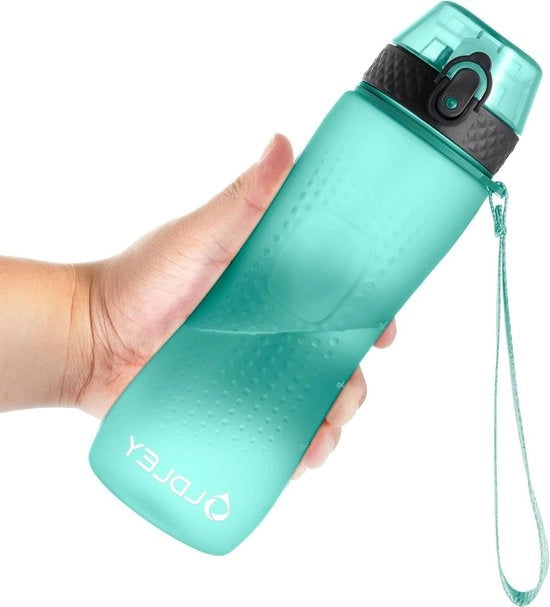 Bottiglia sportiva per bambini - 750 ml con marcatura temporale - impermeabile e BPA-free - per palestra e scuola - con coperchio di chiusura e di apertura