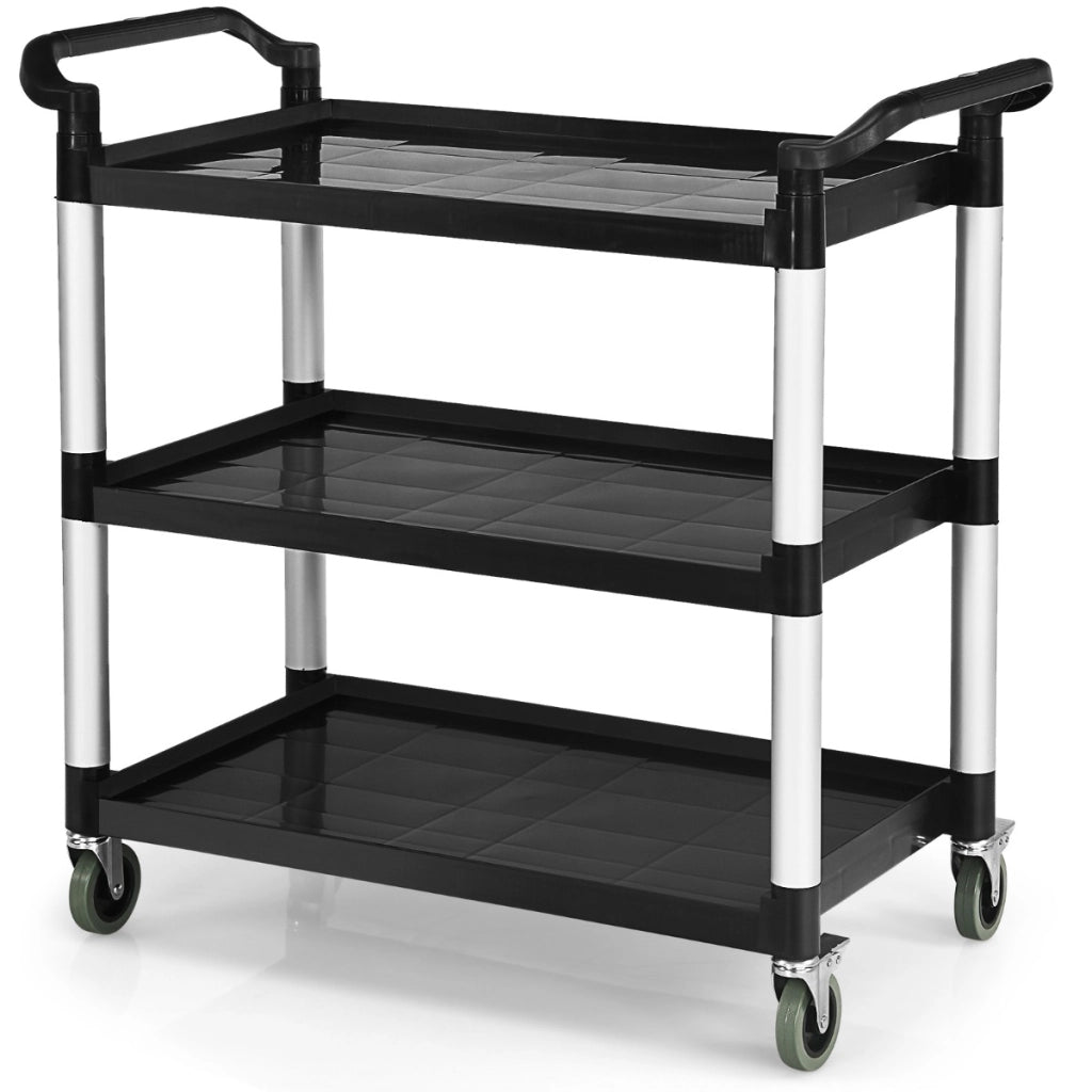 Carrello di servizio a 3 ripiani con maniglie ruote flessibili con freni-Buffet-Armadio da cucina Carrello multiuso da ufficio ristorante