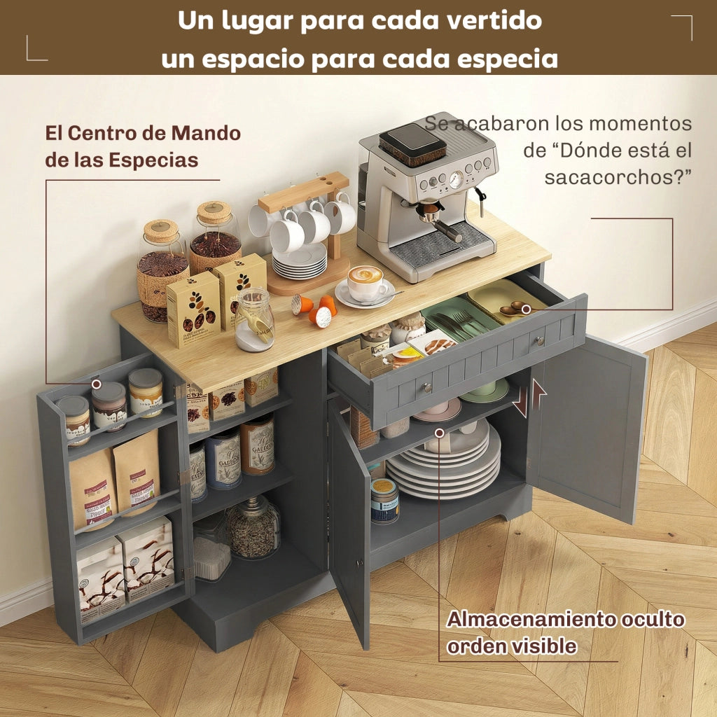 Armadio Cucina con Ripiani Aggiustabili ¨C zephmum ¨C Grigio 105x40x83 cm