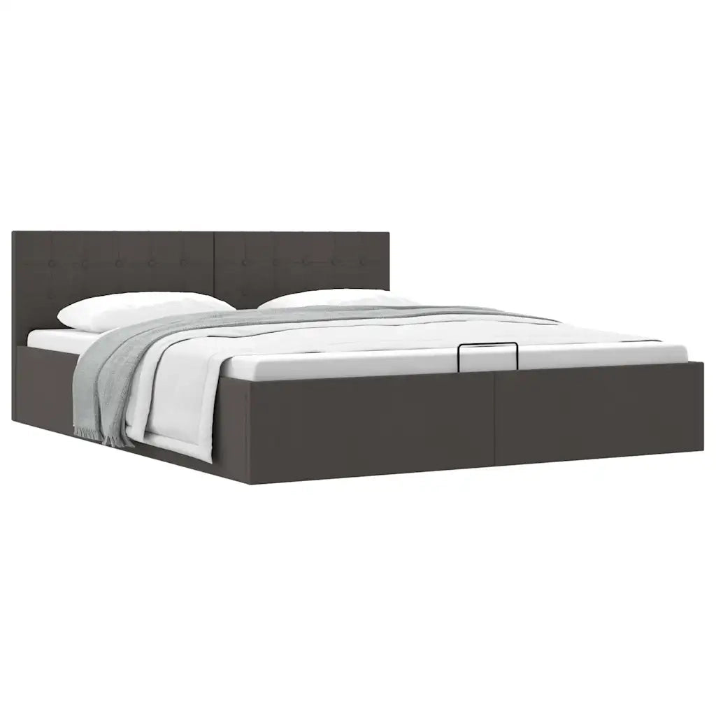 Giroletto con Contenitore Grigio Scuro in Tessuto 160x200 cm