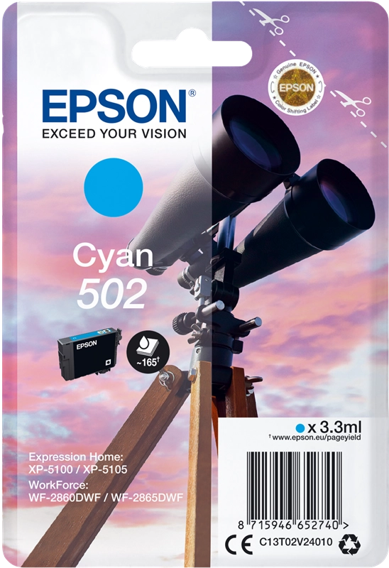 Epson Singlepack Cyan 502 Ink