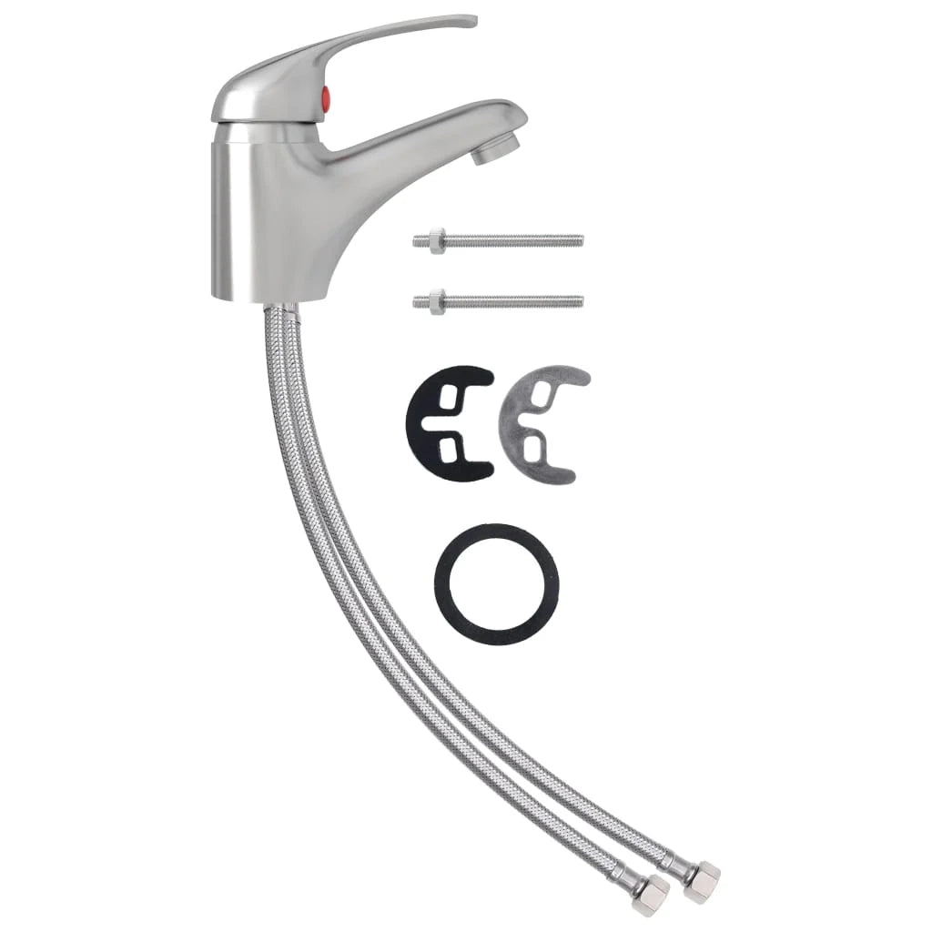 Miscelatore per lavabo rubinetto da cucina miscelatore per bagno rubinetto per lavabo da interni 13x10 cm argento 02_0003499