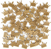 70 mini corone di legno - oro - decorazione da tavola per compleanni Natale feste - 4 cm decorazione da tavola per compleanni