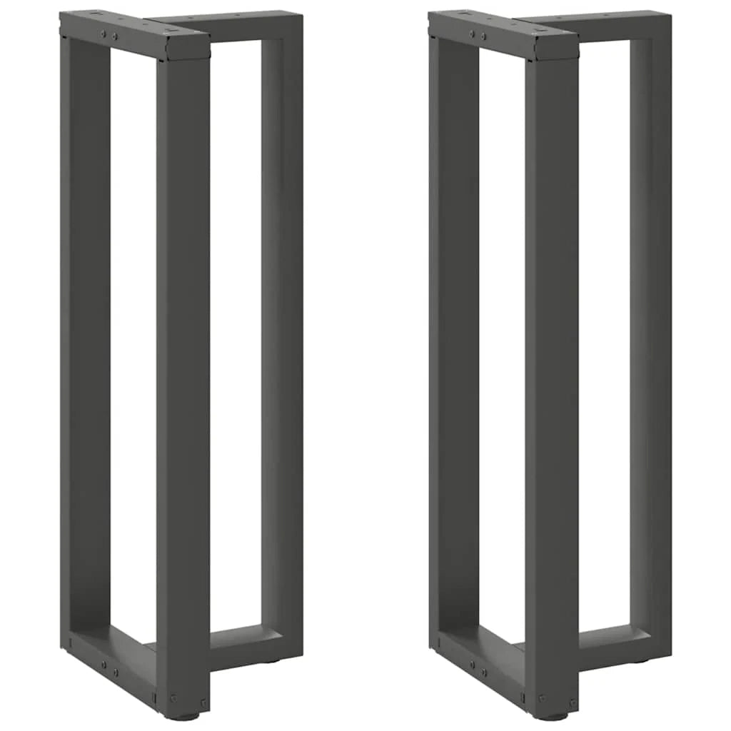 Set di 2 gambe regolabili per tavolo da bar a forma di T 40 x 35 x 110 cm design moderno acciaio antracite 02_0057359