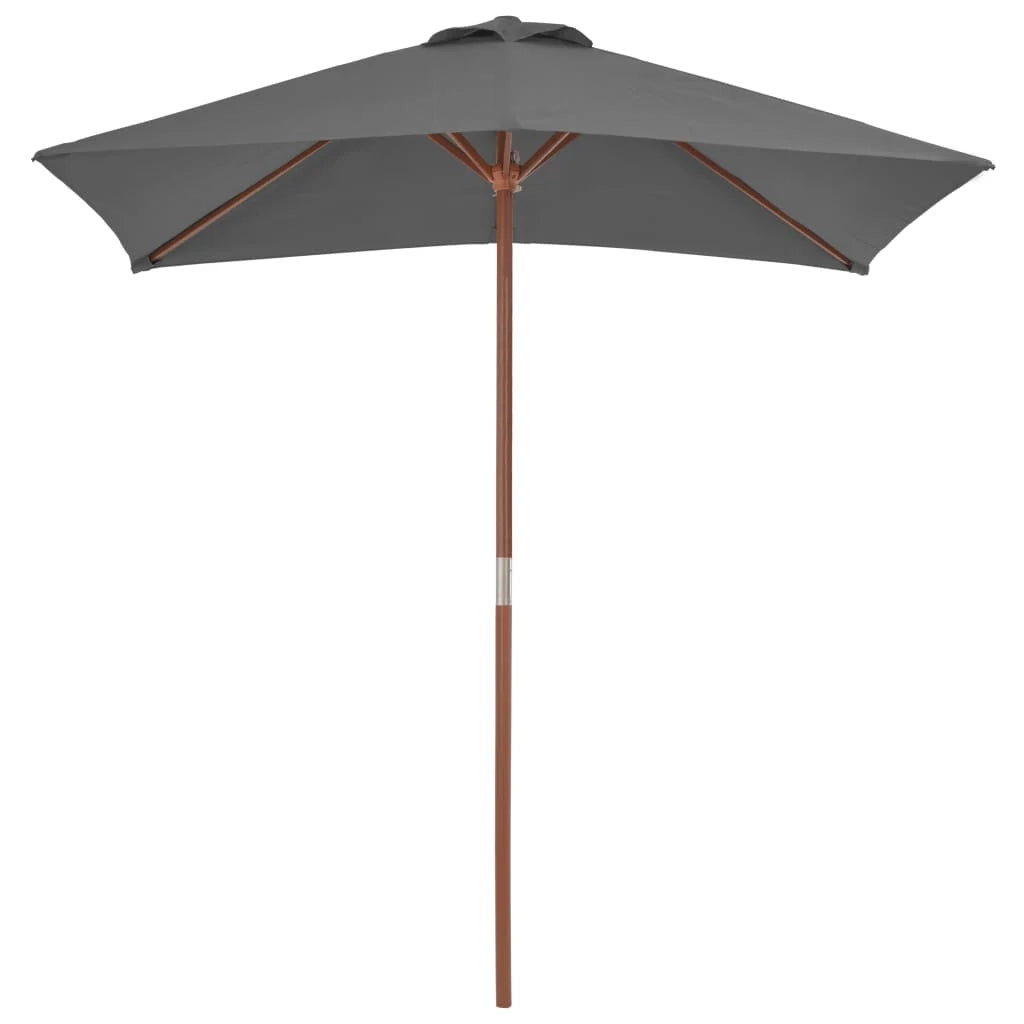 Ombrellone con palo in legno 150 x 200 cm antracite 02_0008109