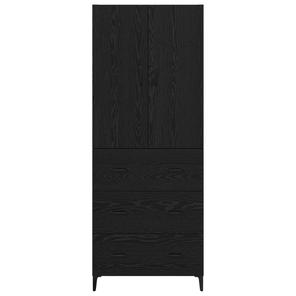 Credenza Rovere Nero 69,5 x 34 x 180 cm Legno multistrato