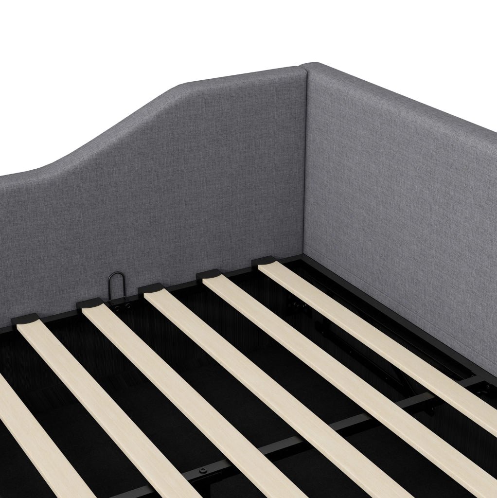 Letto Giorno Imbottito 140x200 cm con Contenitore Sotto, Grigio
