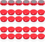 Magnetron per lavagne - 30 pezzi forti magneti rossi per frigorifero - Magnetron rotondo Minimagnetron per lavagne, pareti magnetiche e lavagne da attacchi - Piccoli magneti, magneti colorati per tavole da lavoro, ufficio, scuola
