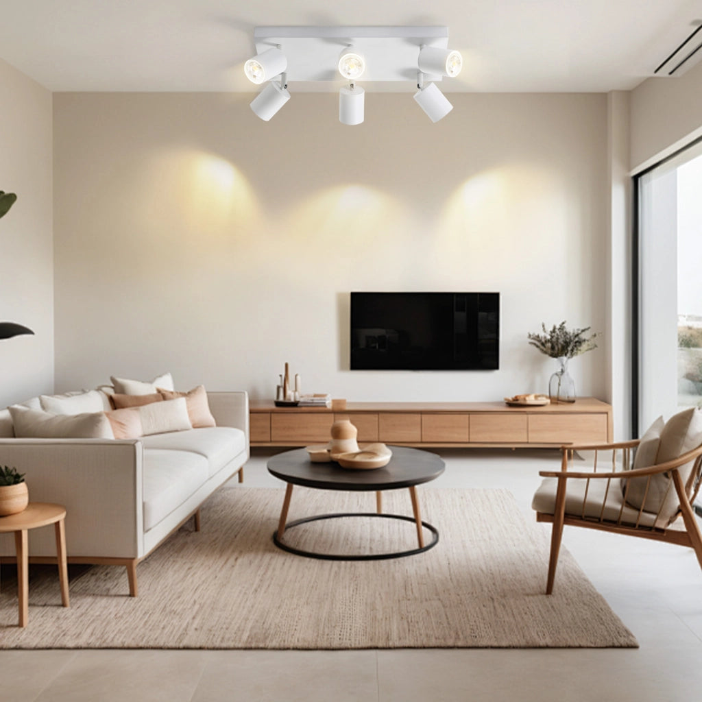 ZMH Faretto da soffitto 6 luci GU10 orientabili 330° moderni per cucina corridoio