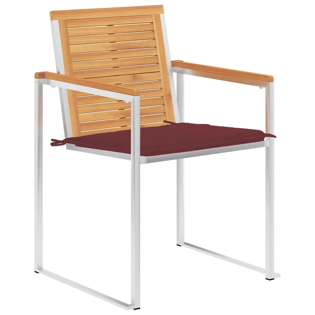 Sedie da Giardino con Cuscini 8 pz in Legno Massello di Teak 3078617