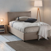 Asso, Letto Piazza e Mezza Sfoderabile Made in Italy, Grigio Tortora