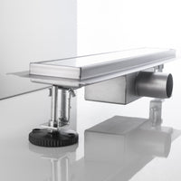 Canalina di Scarico 80x7 cm Piastrellabile in acciaio inox a Pavimento Bonussi