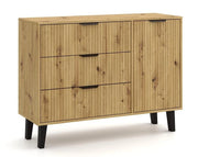 Cassettiera SCANDI 1d3s slim rovere artisan per camera e soggiorno