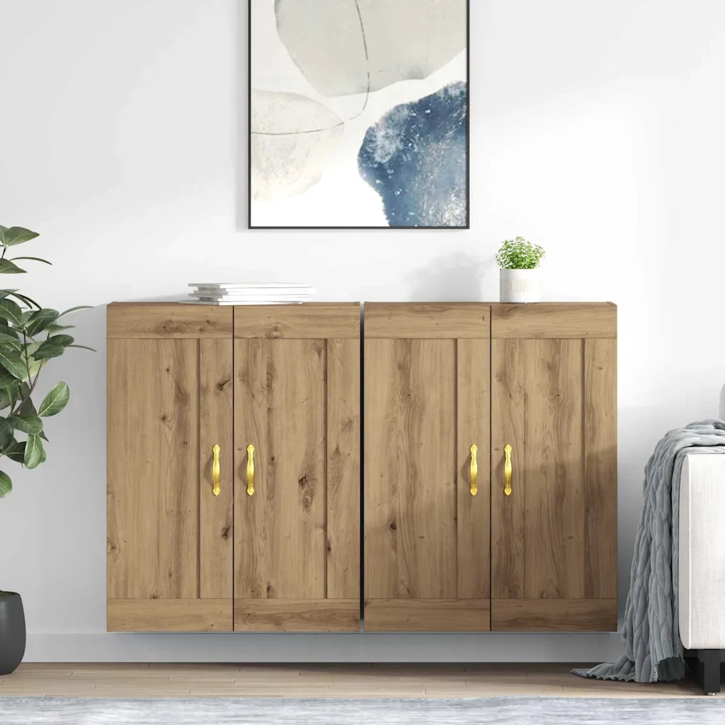 Mobile a muro 2 pcs Rovere artigianale 69,5 x 34 x 90 cm