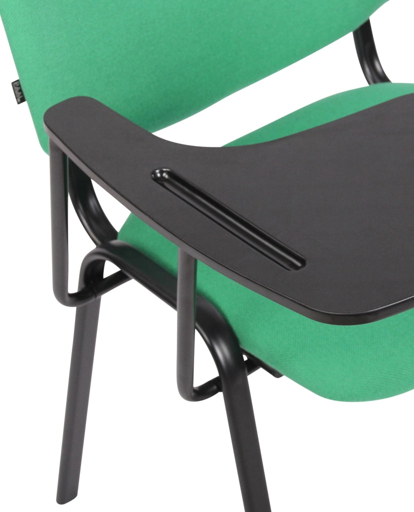 Sedia Ken in tessuto con tavolino ribaltabile verde