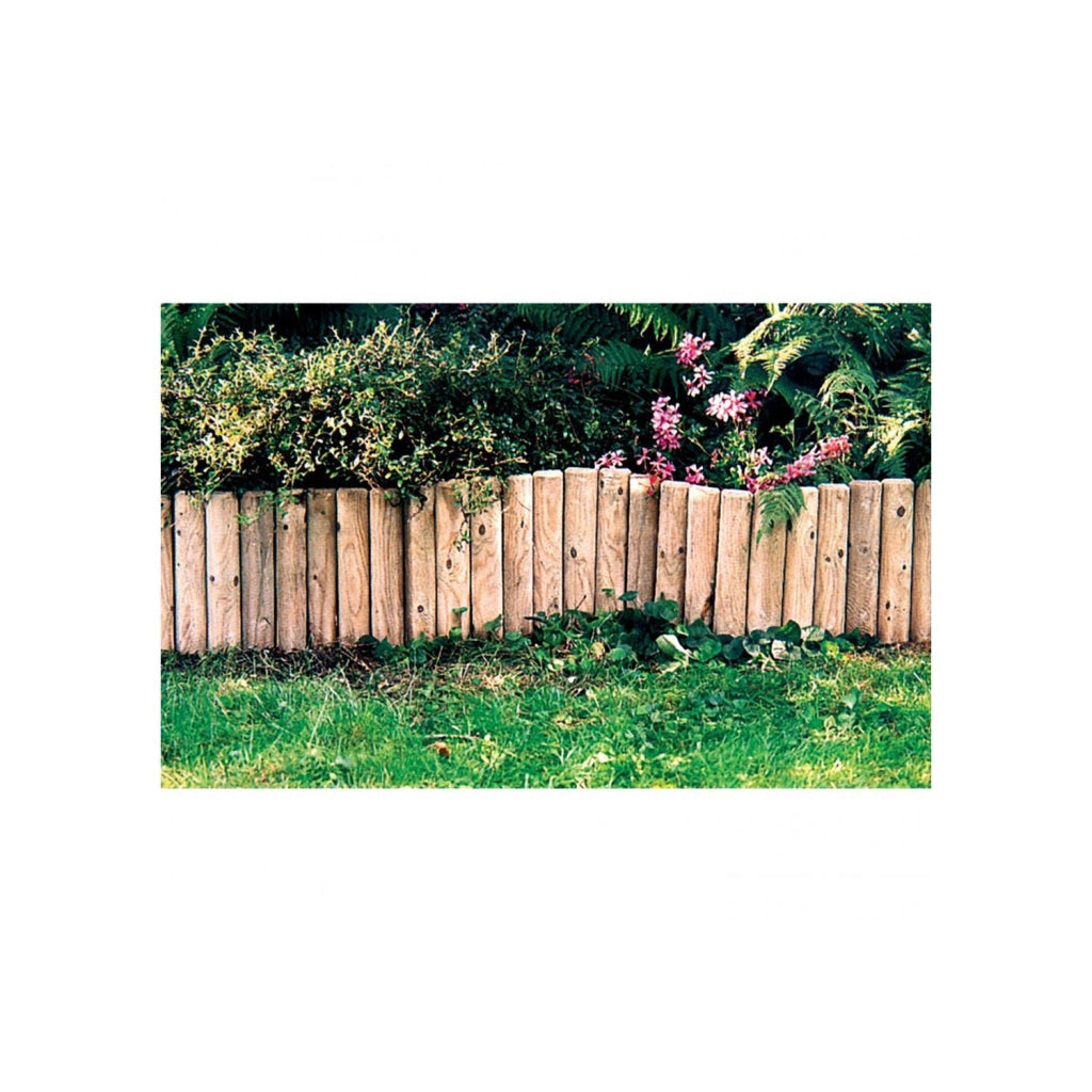 Bordura Giardino in Legno Bordaroll 5xH30xL200 cm – Bordo per Aiuole in Pino Impregnato Flessibile