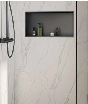 Nicchia da parete incassata 32x10x62H cm in acciaio inox AISI 304 Gedy serie GUEST - Satinato