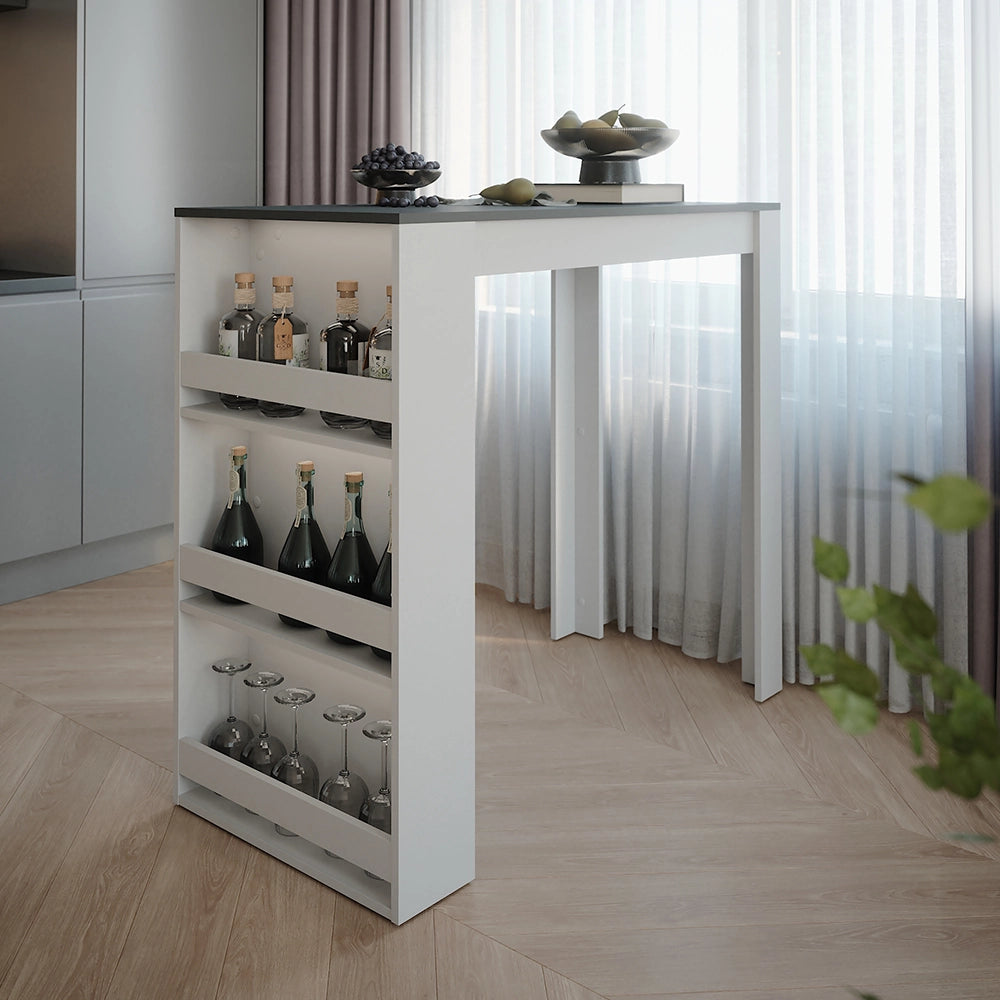 Vicco Tavolo da bar Antracite/bianco 57 x 117 cm