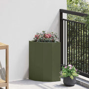 Vaso d'angolo Oliver verde 30 x 30 x 50 cm Acciaio 883678