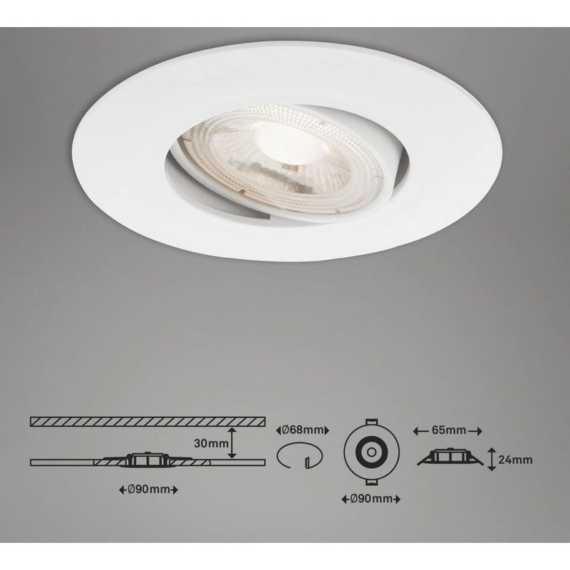 Faretto Kulana da incasso orientabile led 9 cm 5w 460lm bianco