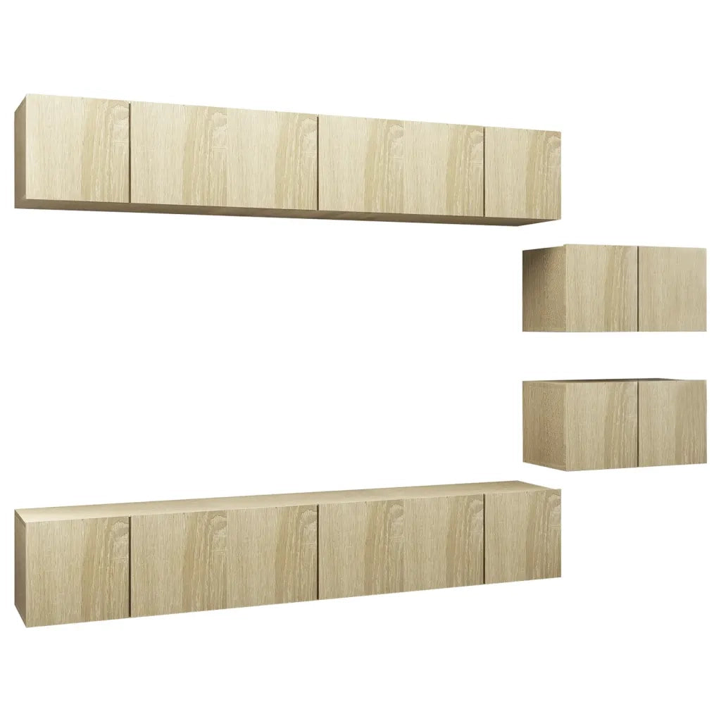 Mobili Porta TV 8 pz Rovere Sonoma in Legno Multistrato 3079042