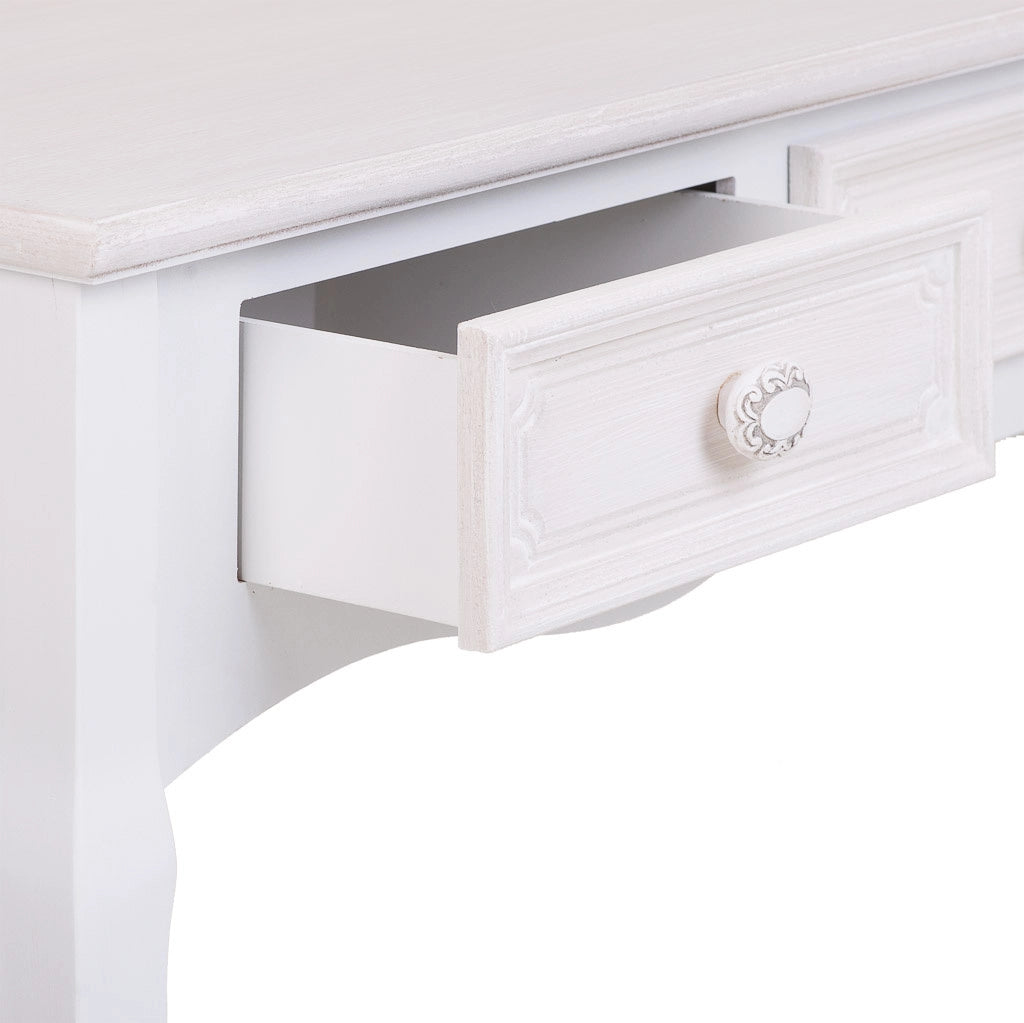 Mobile da ingresso in legno con 3 cassetti bianchi 120x40x78