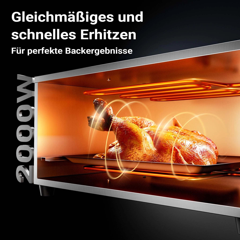 Forno pizza elettrico, con pietra refrattaria in cordierite, 2000W, max 350°C Fornetto pizza