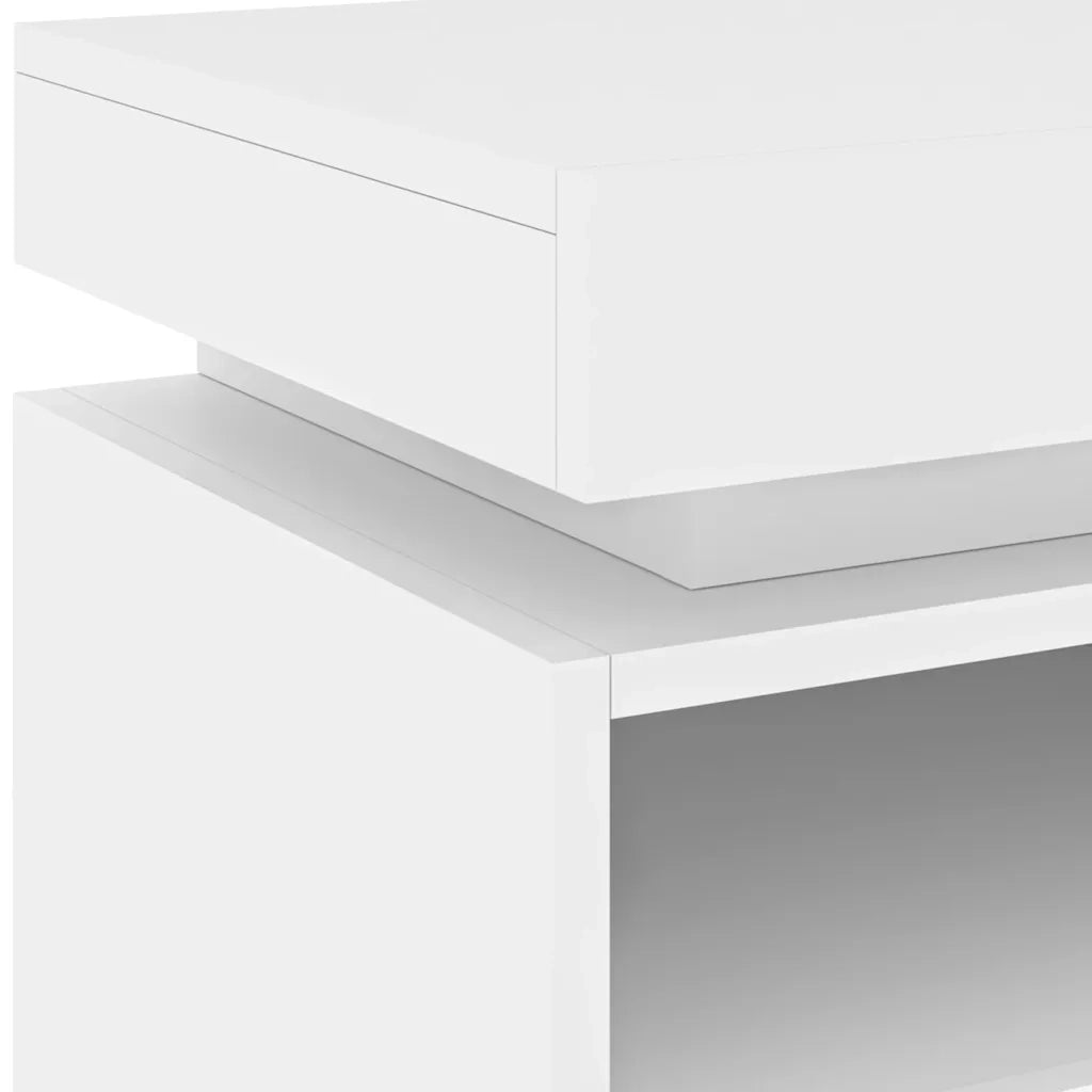 Set di 2 Comodini | Armadio da Notte | Mobiletto da notte con Luci LED Bianchi 40x39x48,5 cm