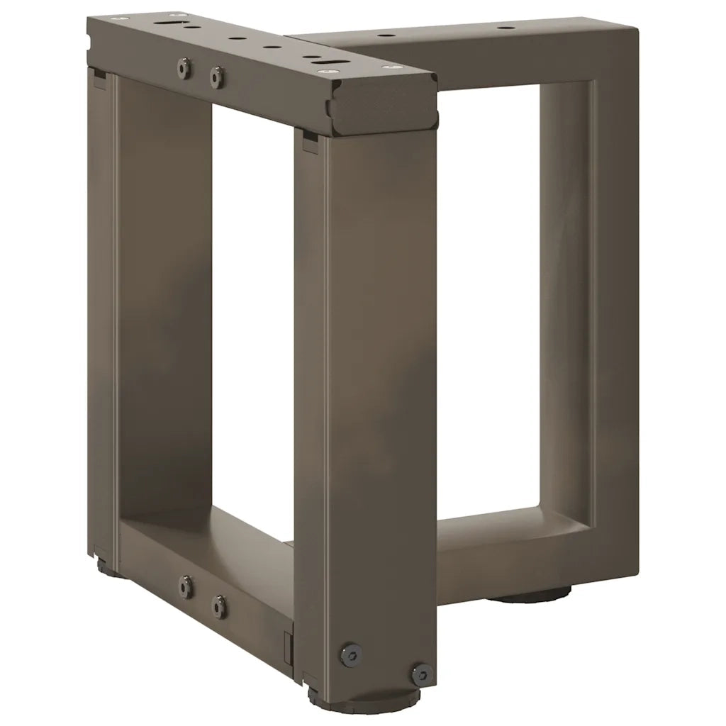 Gambe per Tavolino da Caffè a Forma di T 2 pz Nere 30x25x(30-31) cm Acciaio 4013003