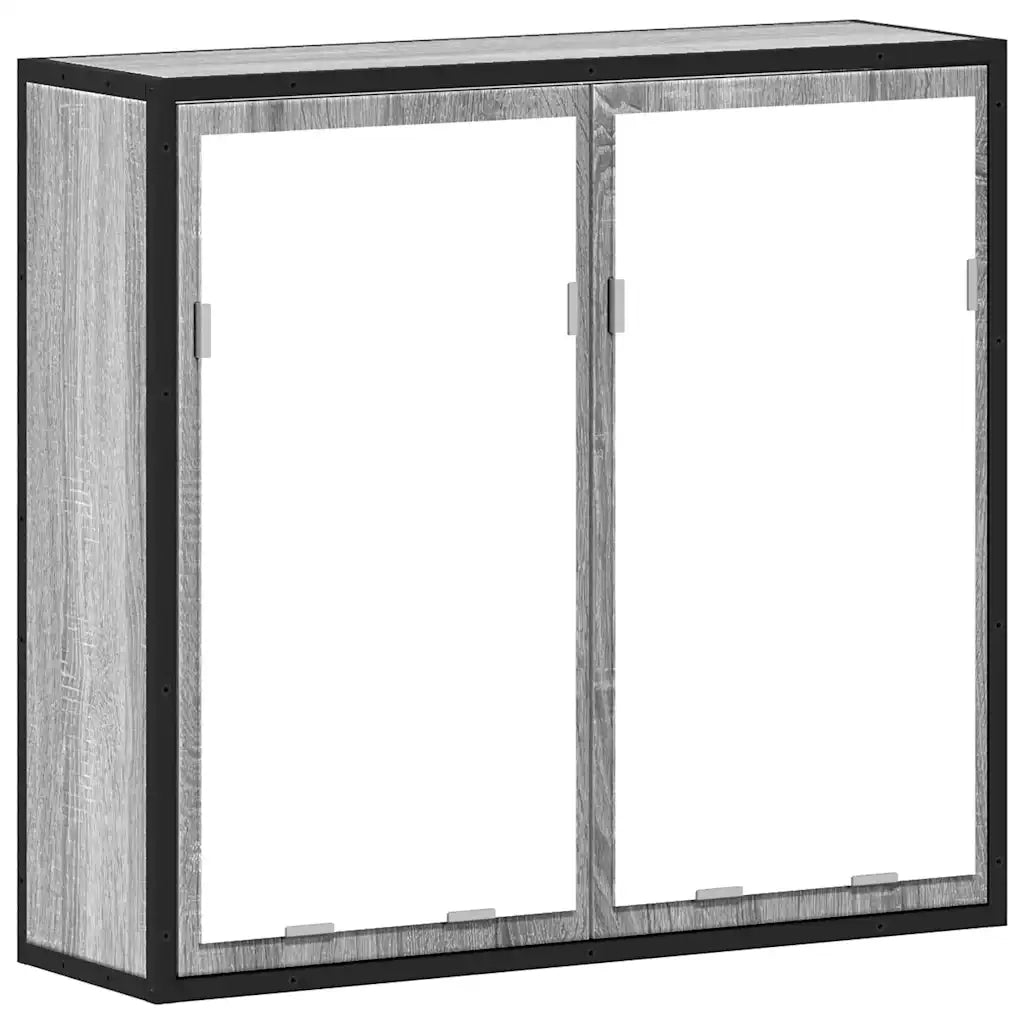 vidaXL Mobile Specchio da Bagno Grigio Sonoma 65x20x60 cm Multistrato