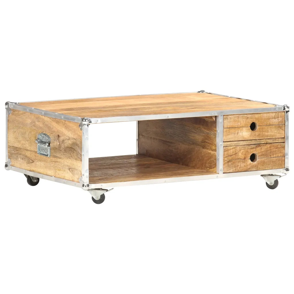 Tavolino da Salotto 89x59x33 cm in Massello di Mango Grezzo 323408